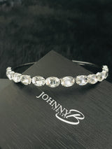 AGNES - OVAL CUT CRYSTAL TIARA IN SILVER