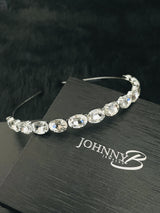 AGNES - OVAL CUT CRYSTAL TIARA IN SILVER