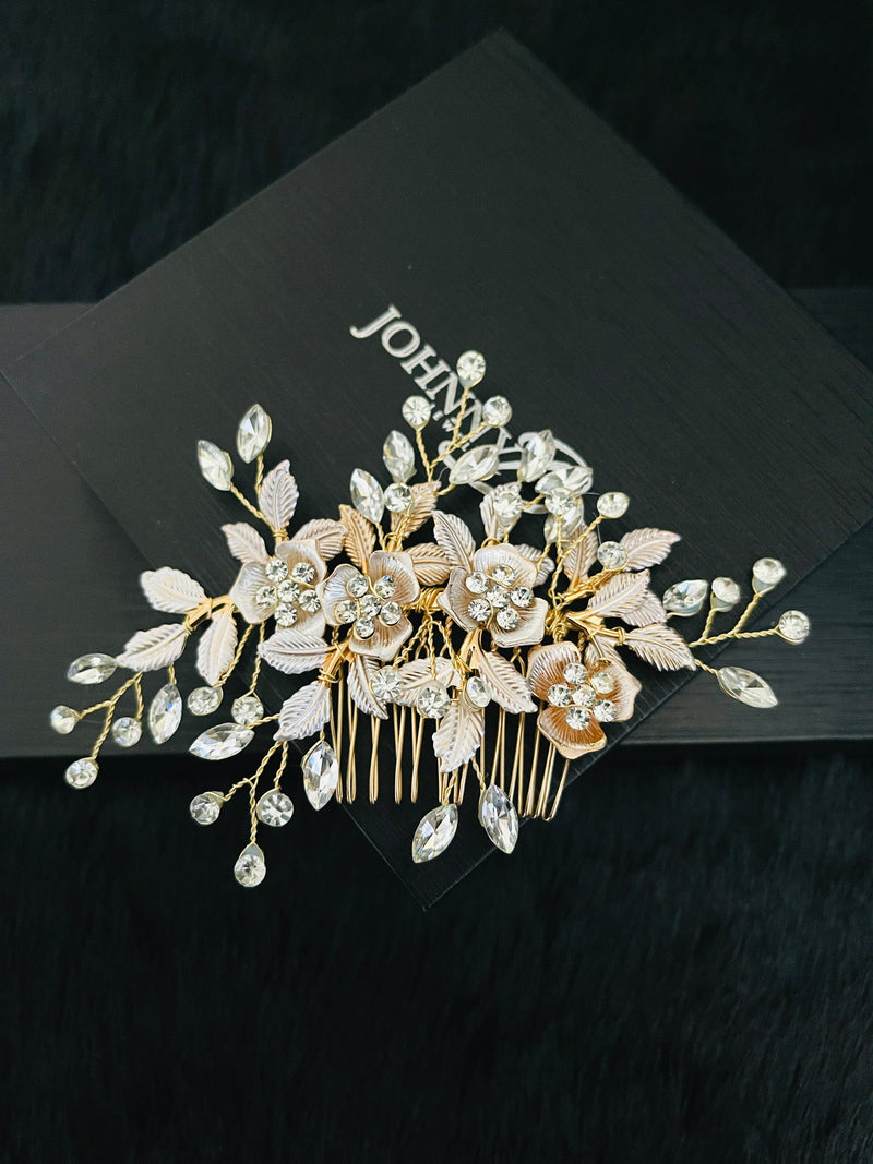 ZOSIME - Metal Petals With Crystal Hair Comb