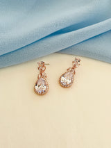 FLEUR - Detailed CZ Crystal Drop Earrings - JohnnyB Jewelry