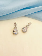 FLEUR - Detailed CZ Crystal Drop Earrings - JohnnyB Jewelry