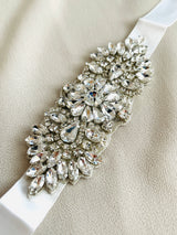 ROMILLY - Mini Sparkle Crystal Belt Sashes In Silver