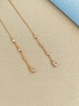 ELORA - Elegant Chain And Crystal Drop Needle Earrings
