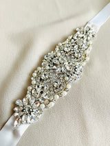 MAYA - Sparkle Crystal and Pearl Belt Sashes In Silver