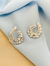 CALLIOPE - Multi-Crystal CZ Teardrop Stud Earrings In Silver