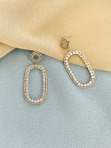 GEORGIA - Open-Oval Drop CZ Earrings In Silver - JohnnyB Jewelry