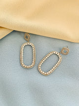 GEORGIA - Open-Oval Drop CZ Earrings In Silver - JohnnyB Jewelry