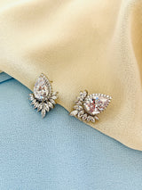 CLEOPATRA - Large Teardrop With Marquise CZ Earrings In Silver