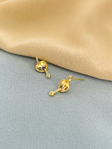 CORAZON - Modern Heart-Motif And Crystals Drop Earrings In 14k Gold