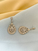 LAKSHMI - Exotic CZ Pave Dangle Earrings In Silver