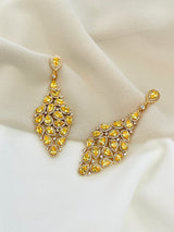 SOPHIA - Golden Yellow CZ Statement Earrings In Gold - JohnnyB Jewelry