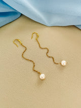 PEARLENE - CHAIN WITH DAINTY 8-8.5MM FRESHWATER PEARL EARRINGS