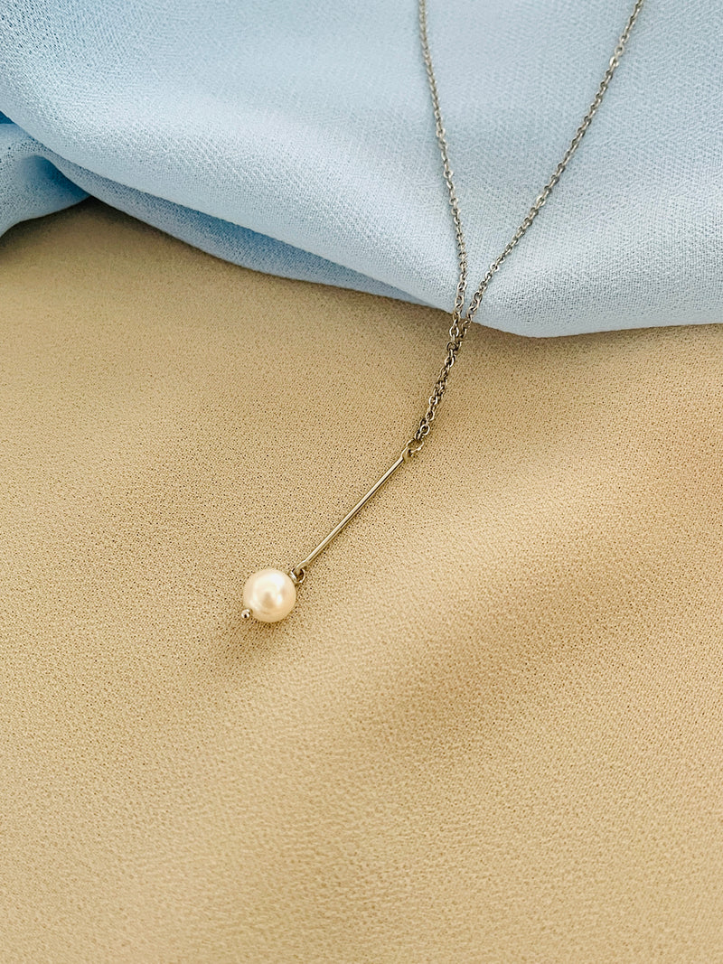 PEARLENE - CHAIN WITH DAINTY 6.5-8.5MM FRESHWATER PEARL