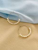 PEARLENE - CLASSICS 4.5-5MM FRESHWATER PEARL HOOP EARRINGS