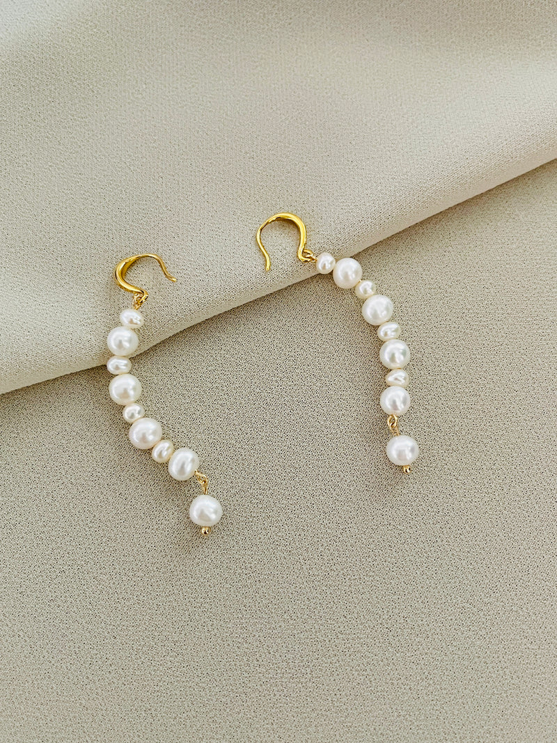 PEARLENE - UNIQUE CURVE 4.5-6MM FRESHWATER PEARL EARRINGS