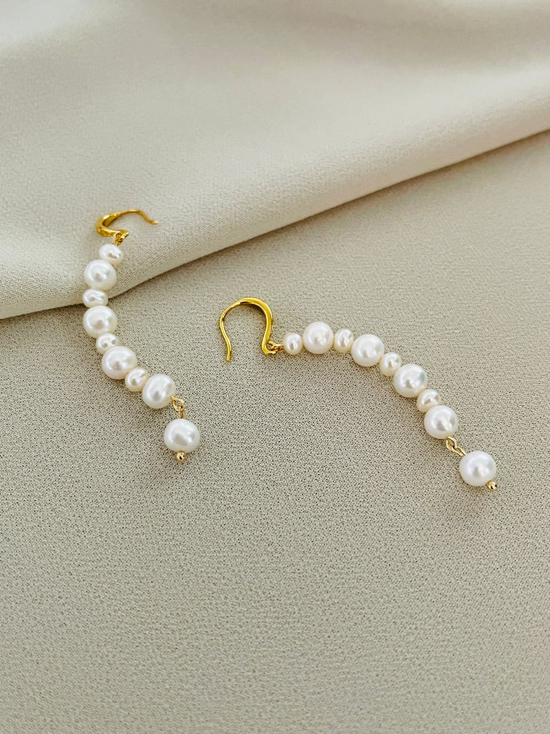 PEARLENE - UNIQUE CURVE 4.5-6MM FRESHWATER PEARL EARRINGS