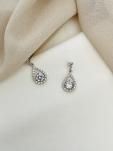 LUCIA - Small Teardrop CZ Crystal Earrings - JohnnyB Jewelry