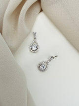 LUCIA - Small Teardrop CZ Crystal Earrings - JohnnyB Jewelry