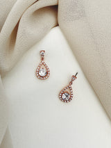 LUCIA - Small Teardrop CZ Crystal Earrings - JohnnyB Jewelry