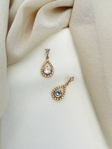LUCIA - Small Teardrop CZ Crystal Earrings - JohnnyB Jewelry