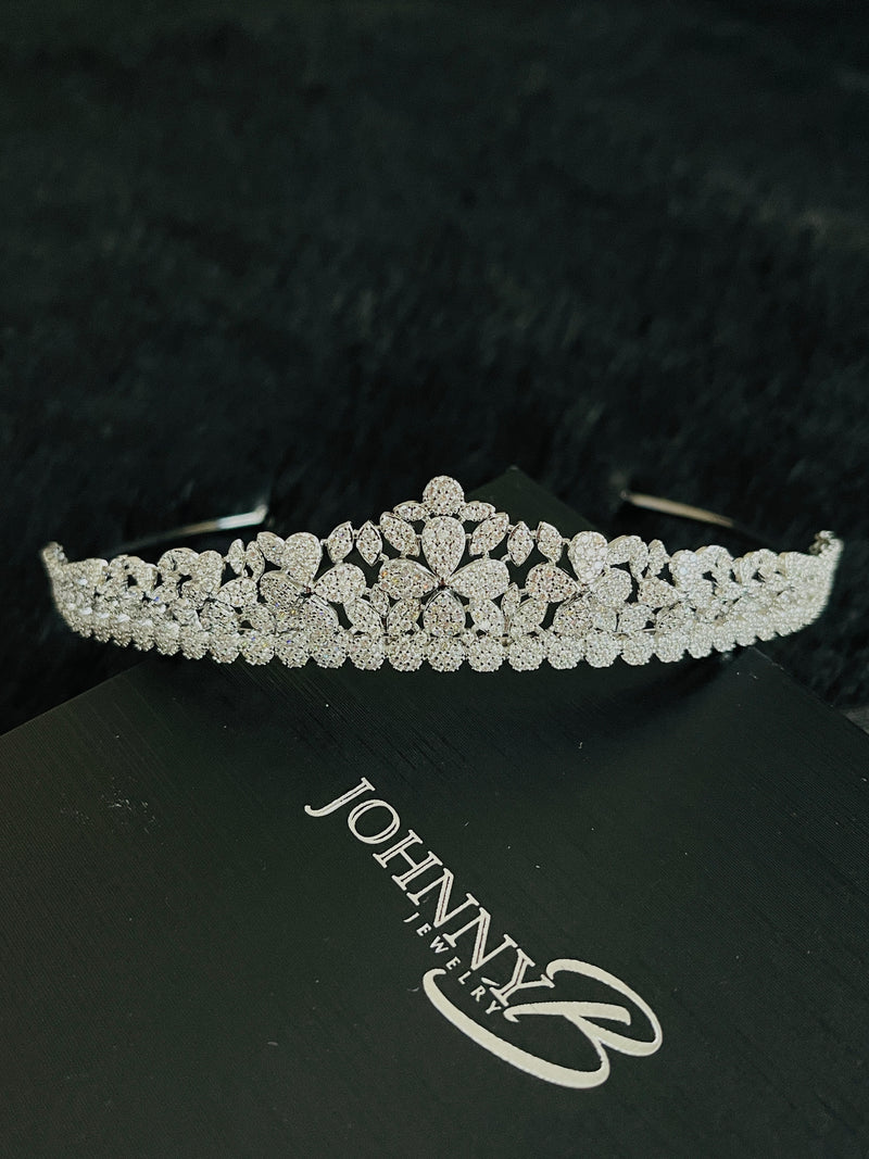 WANDA - Tiny CZ Pave Setting Tiara In Silver