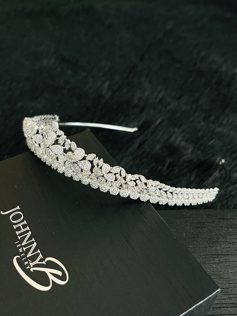 WANDA - Tiny CZ Pave Setting Tiara In Silver