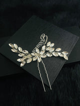 ELIANA - Flower Marquise CZ HairPin In Silver