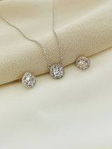 SABRINA - Chic CZ Stone In Rounded-Square CZ Setting In Silver