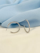 REBECCA - TINY PEARL AND CZ HOOP EARRINGS