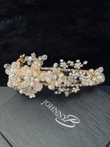 ANFISA - Floral Crown With Pearl And Crystal - JohnnyB Jewelry