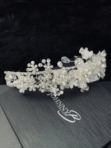 ANFISA - Floral Crown With Pearl And Crystal - JohnnyB Jewelry
