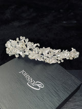MARIA - Flowers With Crystal And Pearl Accents Tiara