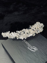 MARIA - Flowers With Crystal And Pearl Accents Tiara