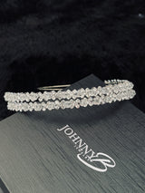 MARY - Simple Double Crystal Tiara In Silver