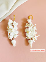 JASMINA- 7CM CLAY FLOWER AND BEADED EARRINGS