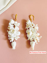 JASMINA- 7CM CLAY FLOWER AND BEADED EARRINGS