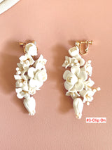 JASMINA- 7CM CLAY FLOWER AND BEADED EARRINGS