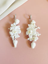 JASMINA- 7CM CLAY FLOWER AND BEADED EARRINGS