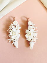 JASMINA- 7CM CLAY FLOWER AND BEADED EARRINGS