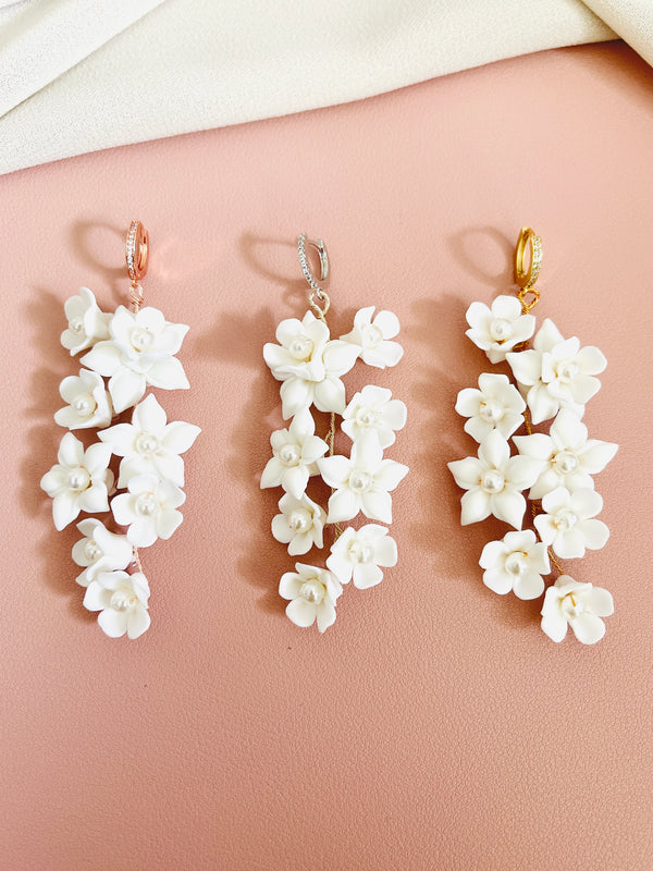 JASMINA- 7.5CM WITH EIGHT CLAY FLOWER EARRINGS