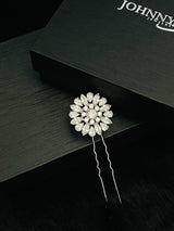 CALLA - Multi-Shaped CZ Hair Pin In Silver - JohnnyB Jewelry