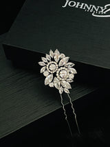 HANNAH - Multi-Shaped Marquise CZ Hair Pin In Silver - JohnnyB Jewelry