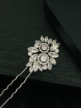 HANNAH - Multi-Shaped Marquise CZ Hair Pin In Silver - JohnnyB Jewelry