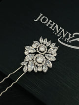 HANNAH - Multi-Shaped Marquise CZ Hair Pin In Silver - JohnnyB Jewelry