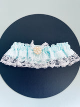 RACHELLE - 1Pcs Center Pearl Pendant Crystal Teal Garter