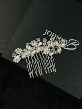 NINA - Bold Multi-Crystal Flowers And Leaves Hair Comb