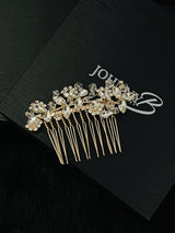 NINA - Bold Multi-Crystal Flowers And Leaves Hair Comb