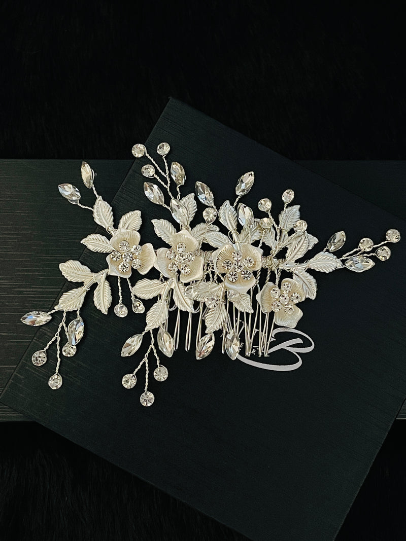 ZOSIME - Metal Petals With Crystal Hair Comb