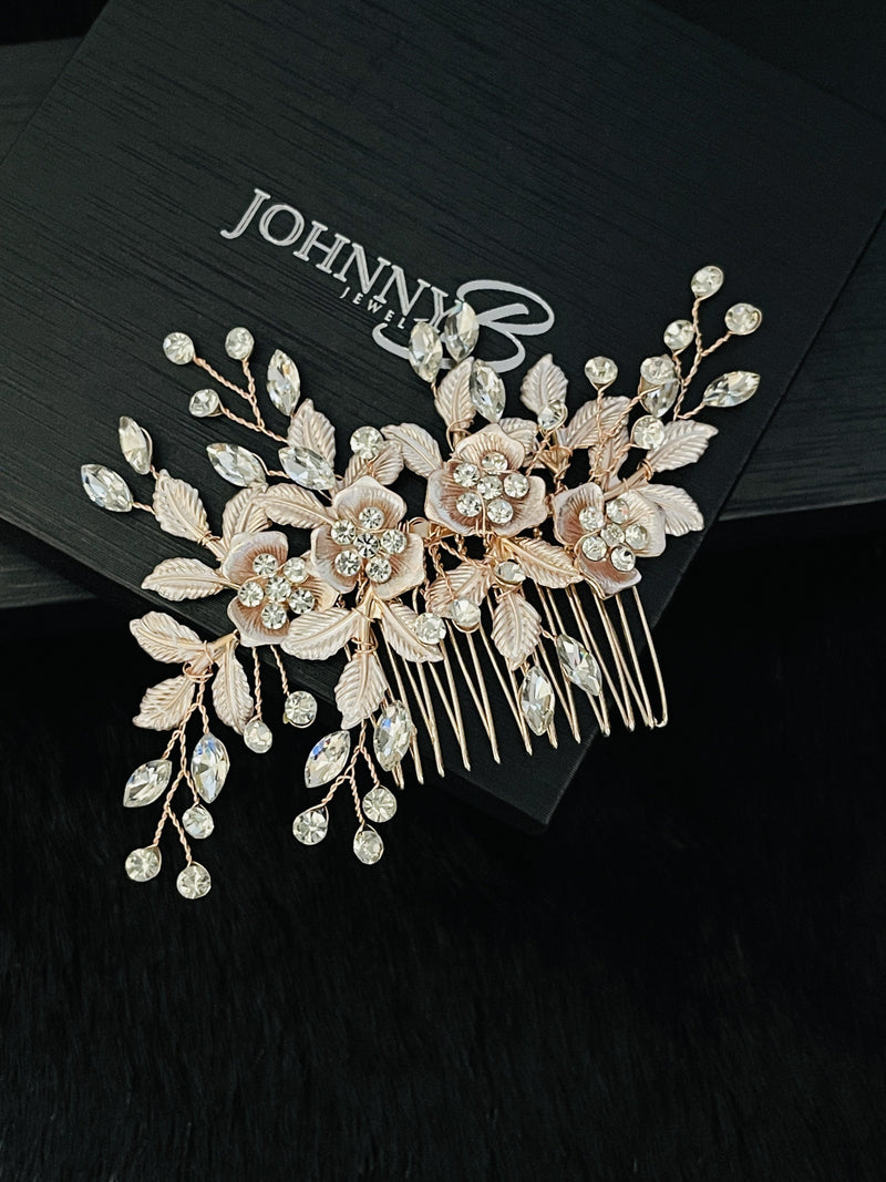 ZOSIME - Metal Petals With Crystal Hair Comb