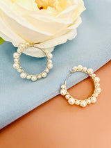 PEARLENE - 4-6MM PEARL HOOP EARRINGS